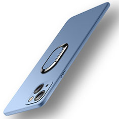 Silikon Hülle Handyhülle Ultra Dünn Schutzhülle Tasche Flexible mit Magnetisch Fingerring Ständer A09 für Apple iPhone 13 Mini Hellblau