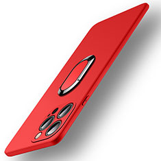 Silikon Hülle Handyhülle Ultra Dünn Schutzhülle Tasche Flexible mit Magnetisch Fingerring Ständer A09 für Apple iPhone 13 Pro Max Rot