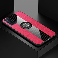 Silikon Hülle Handyhülle Ultra Dünn Schutzhülle Tasche Flexible mit Magnetisch Fingerring Ständer für Oppo A52 Pink
