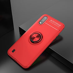 Silikon Hülle Handyhülle Ultra Dünn Schutzhülle Tasche Flexible mit Magnetisch Fingerring Ständer für Samsung Galaxy A01 SM-A015 Rot