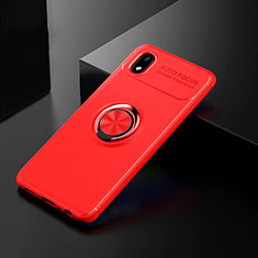 Silikon Hülle Handyhülle Ultra Dünn Schutzhülle Tasche Flexible mit Magnetisch Fingerring Ständer für Samsung Galaxy M01 Core Rot