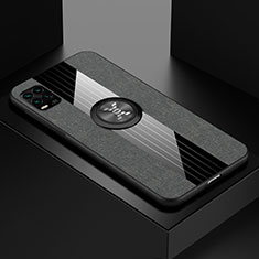 Silikon Hülle Handyhülle Ultra Dünn Schutzhülle Tasche Flexible mit Magnetisch Fingerring Ständer für Xiaomi Mi 10 Lite Grau