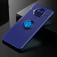 Silikon Hülle Handyhülle Ultra Dünn Schutzhülle Tasche Flexible mit Magnetisch Fingerring Ständer für Xiaomi Mi 10i 5G Blau