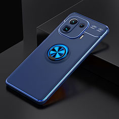 Silikon Hülle Handyhülle Ultra Dünn Schutzhülle Tasche Flexible mit Magnetisch Fingerring Ständer für Xiaomi Mi 11 Pro 5G Blau