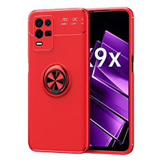 Silikon Hülle Handyhülle Ultra Dünn Schutzhülle Tasche Flexible mit Magnetisch Fingerring Ständer JM1 für Oppo K9X 5G Rot
