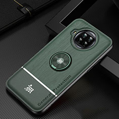 Silikon Hülle Handyhülle Ultra Dünn Schutzhülle Tasche Flexible mit Magnetisch Fingerring Ständer JM1 für Xiaomi Mi 10i 5G Grün