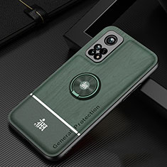 Silikon Hülle Handyhülle Ultra Dünn Schutzhülle Tasche Flexible mit Magnetisch Fingerring Ständer JM1 für Xiaomi Mi 10T Pro 5G Grün
