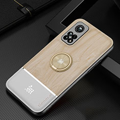 Silikon Hülle Handyhülle Ultra Dünn Schutzhülle Tasche Flexible mit Magnetisch Fingerring Ständer JM1 für Xiaomi Redmi K30S 5G Gold