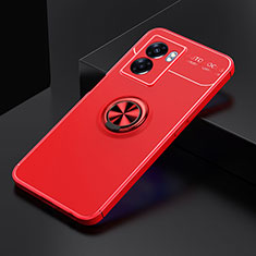 Silikon Hülle Handyhülle Ultra Dünn Schutzhülle Tasche Flexible mit Magnetisch Fingerring Ständer JM2 für Oppo A56S 5G Rot