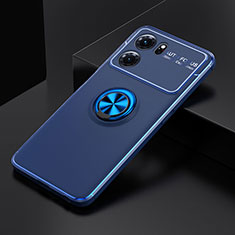 Silikon Hülle Handyhülle Ultra Dünn Schutzhülle Tasche Flexible mit Magnetisch Fingerring Ständer JM2 für Oppo K10 5G Blau