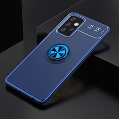 Silikon Hülle Handyhülle Ultra Dünn Schutzhülle Tasche Flexible mit Magnetisch Fingerring Ständer JM2 für Samsung Galaxy A72 4G Blau
