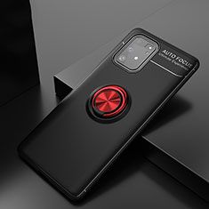 Silikon Hülle Handyhülle Ultra Dünn Schutzhülle Tasche Flexible mit Magnetisch Fingerring Ständer JM2 für Samsung Galaxy S10 Lite Rot und Schwarz