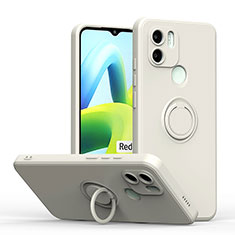 Silikon Hülle Handyhülle Ultra Dünn Schutzhülle Tasche Flexible mit Magnetisch Fingerring Ständer QW1 für Xiaomi Redmi A2 Plus Weiß