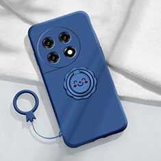 Silikon Hülle Handyhülle Ultra Dünn Schutzhülle Tasche Flexible mit Magnetisch Fingerring Ständer S01 für OnePlus Ace 2 5G Blau