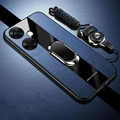 Silikon Hülle Handyhülle Ultra Dünn Schutzhülle Tasche Flexible mit Magnetisch Fingerring Ständer S01 für OnePlus Nord N30 5G Blau