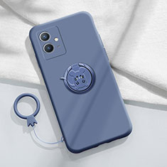 Silikon Hülle Handyhülle Ultra Dünn Schutzhülle Tasche Flexible mit Magnetisch Fingerring Ständer S01 für Vivo iQOO Z6 5G Lavendel Grau