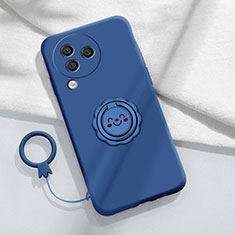 Silikon Hülle Handyhülle Ultra Dünn Schutzhülle Tasche Flexible mit Magnetisch Fingerring Ständer S01 für Xiaomi Civi 3 5G Blau