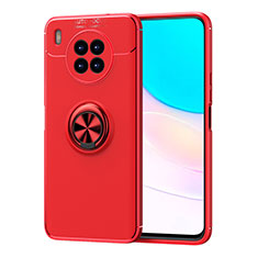 Silikon Hülle Handyhülle Ultra Dünn Schutzhülle Tasche Flexible mit Magnetisch Fingerring Ständer SD1 für Huawei Honor 50 Lite Rot