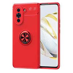 Silikon Hülle Handyhülle Ultra Dünn Schutzhülle Tasche Flexible mit Magnetisch Fingerring Ständer SD1 für Huawei Nova 10 Pro Rot