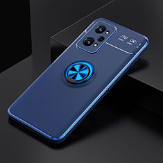 Silikon Hülle Handyhülle Ultra Dünn Schutzhülle Tasche Flexible mit Magnetisch Fingerring Ständer SD1 für Realme GT Neo 3T 5G Blau