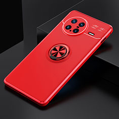 Silikon Hülle Handyhülle Ultra Dünn Schutzhülle Tasche Flexible mit Magnetisch Fingerring Ständer SD1 für Vivo X Note Rot
