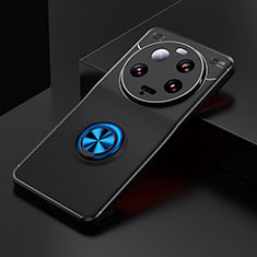Silikon Hülle Handyhülle Ultra Dünn Schutzhülle Tasche Flexible mit Magnetisch Fingerring Ständer SD1 für Xiaomi Mi 13 Ultra 5G Blau und Schwarz