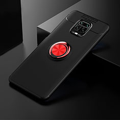 Silikon Hülle Handyhülle Ultra Dünn Schutzhülle Tasche Flexible mit Magnetisch Fingerring Ständer SD1 für Xiaomi Poco M2 Pro Rot und Schwarz