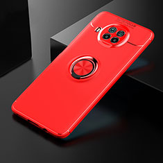 Silikon Hülle Handyhülle Ultra Dünn Schutzhülle Tasche Flexible mit Magnetisch Fingerring Ständer SD2 für Xiaomi Mi 10T Lite 5G Rot