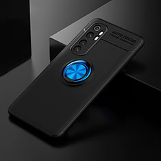 Silikon Hülle Handyhülle Ultra Dünn Schutzhülle Tasche Flexible mit Magnetisch Fingerring Ständer SD2 für Xiaomi Mi Note 10 Lite Blau und Schwarz