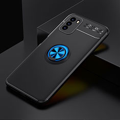 Silikon Hülle Handyhülle Ultra Dünn Schutzhülle Tasche Flexible mit Magnetisch Fingerring Ständer SD2 für Xiaomi Poco M3 Blau und Schwarz