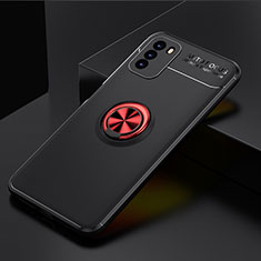 Silikon Hülle Handyhülle Ultra Dünn Schutzhülle Tasche Flexible mit Magnetisch Fingerring Ständer SD2 für Xiaomi Poco M3 Rot und Schwarz