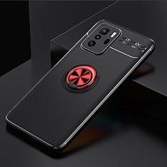 Silikon Hülle Handyhülle Ultra Dünn Schutzhülle Tasche Flexible mit Magnetisch Fingerring Ständer SD2 für Xiaomi Poco X3 GT 5G Rot und Schwarz
