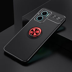 Silikon Hülle Handyhülle Ultra Dünn Schutzhülle Tasche Flexible mit Magnetisch Fingerring Ständer SD2 für Xiaomi Redmi 10 5G Rot und Schwarz
