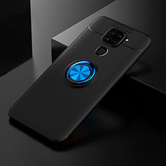Silikon Hülle Handyhülle Ultra Dünn Schutzhülle Tasche Flexible mit Magnetisch Fingerring Ständer SD2 für Xiaomi Redmi 10X 4G Blau und Schwarz