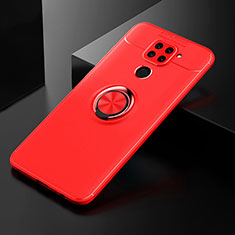 Silikon Hülle Handyhülle Ultra Dünn Schutzhülle Tasche Flexible mit Magnetisch Fingerring Ständer SD2 für Xiaomi Redmi 10X 4G Rot