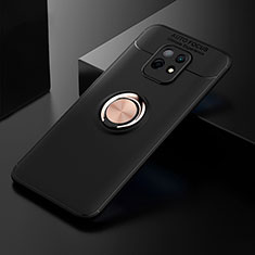 Silikon Hülle Handyhülle Ultra Dünn Schutzhülle Tasche Flexible mit Magnetisch Fingerring Ständer SD2 für Xiaomi Redmi 10X 5G Gold und Schwarz