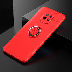 Silikon Hülle Handyhülle Ultra Dünn Schutzhülle Tasche Flexible mit Magnetisch Fingerring Ständer SD2 für Xiaomi Redmi 10X 5G Rot