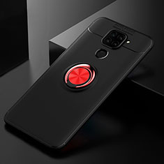 Silikon Hülle Handyhülle Ultra Dünn Schutzhülle Tasche Flexible mit Magnetisch Fingerring Ständer SD2 für Xiaomi Redmi Note 9 Rot und Schwarz