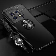 Silikon Hülle Handyhülle Ultra Dünn Schutzhülle Tasche Flexible mit Magnetisch Fingerring Ständer SD3 für OnePlus 11R 5G Schwarz