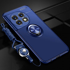 Silikon Hülle Handyhülle Ultra Dünn Schutzhülle Tasche Flexible mit Magnetisch Fingerring Ständer SD3 für OnePlus Ace 2 5G Blau
