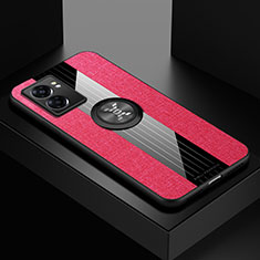 Silikon Hülle Handyhülle Ultra Dünn Schutzhülle Tasche Flexible mit Magnetisch Fingerring Ständer X01L für OnePlus Nord N300 5G Rot