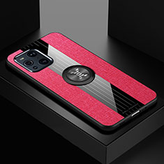 Silikon Hülle Handyhülle Ultra Dünn Schutzhülle Tasche Flexible mit Magnetisch Fingerring Ständer X01L für Oppo Find X3 Pro 5G Rot