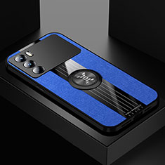 Silikon Hülle Handyhülle Ultra Dünn Schutzhülle Tasche Flexible mit Magnetisch Fingerring Ständer X01L für Oppo K9 Pro 5G Blau