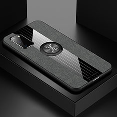 Silikon Hülle Handyhülle Ultra Dünn Schutzhülle Tasche Flexible mit Magnetisch Fingerring Ständer X01L für Samsung Galaxy S20 5G Grau