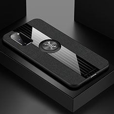 Silikon Hülle Handyhülle Ultra Dünn Schutzhülle Tasche Flexible mit Magnetisch Fingerring Ständer X01L für Samsung Galaxy S20 5G Schwarz