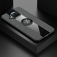 Silikon Hülle Handyhülle Ultra Dünn Schutzhülle Tasche Flexible mit Magnetisch Fingerring Ständer X01L für Xiaomi Mi 10i 5G Grau