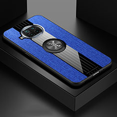 Silikon Hülle Handyhülle Ultra Dünn Schutzhülle Tasche Flexible mit Magnetisch Fingerring Ständer X01L für Xiaomi Mi 10T Lite 5G Blau