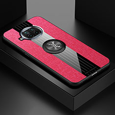 Silikon Hülle Handyhülle Ultra Dünn Schutzhülle Tasche Flexible mit Magnetisch Fingerring Ständer X01L für Xiaomi Mi 10T Lite 5G Rot