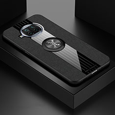 Silikon Hülle Handyhülle Ultra Dünn Schutzhülle Tasche Flexible mit Magnetisch Fingerring Ständer X01L für Xiaomi Mi 10T Lite 5G Schwarz