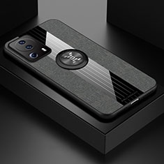 Silikon Hülle Handyhülle Ultra Dünn Schutzhülle Tasche Flexible mit Magnetisch Fingerring Ständer X01L für Xiaomi Mi 13 Lite 5G Grau